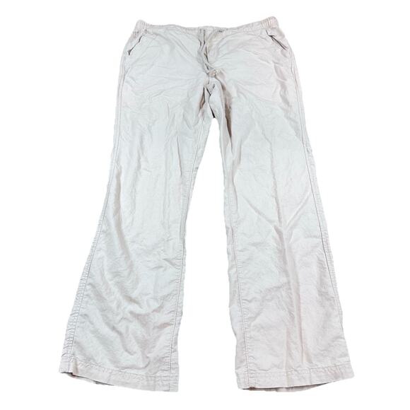 Eddie Bauer Women Pants M Drawstring Linen Blnd Cozycore Hike Vacation Boho Chic - Picture 1 of 9